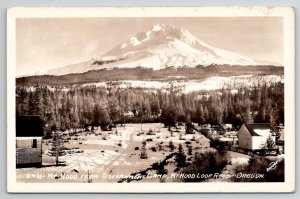 RPPC Mt Hood From Government Camp Mt Hood Loop Road Oregon Sawyers Postcard A43