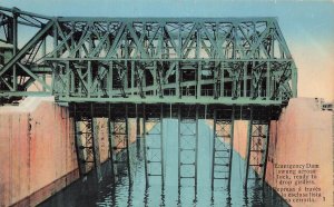 Vintage Panama Canal Emergency Dam Postcard by Eisemann & Eletta