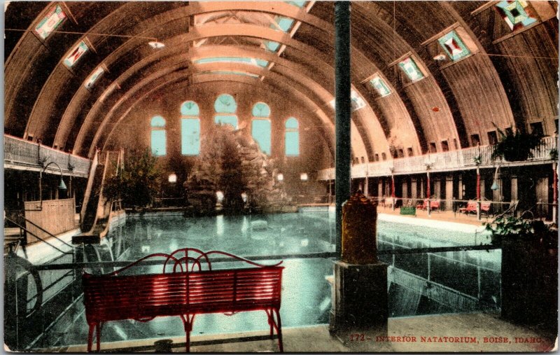 1910 - BOISE, IDAHO. INTERIOR, NATATORIUM. POSTCARD VINTAGE 