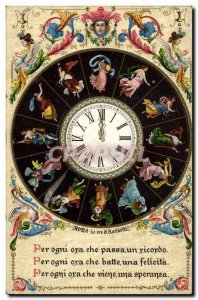 Old Postcard Roma Clock