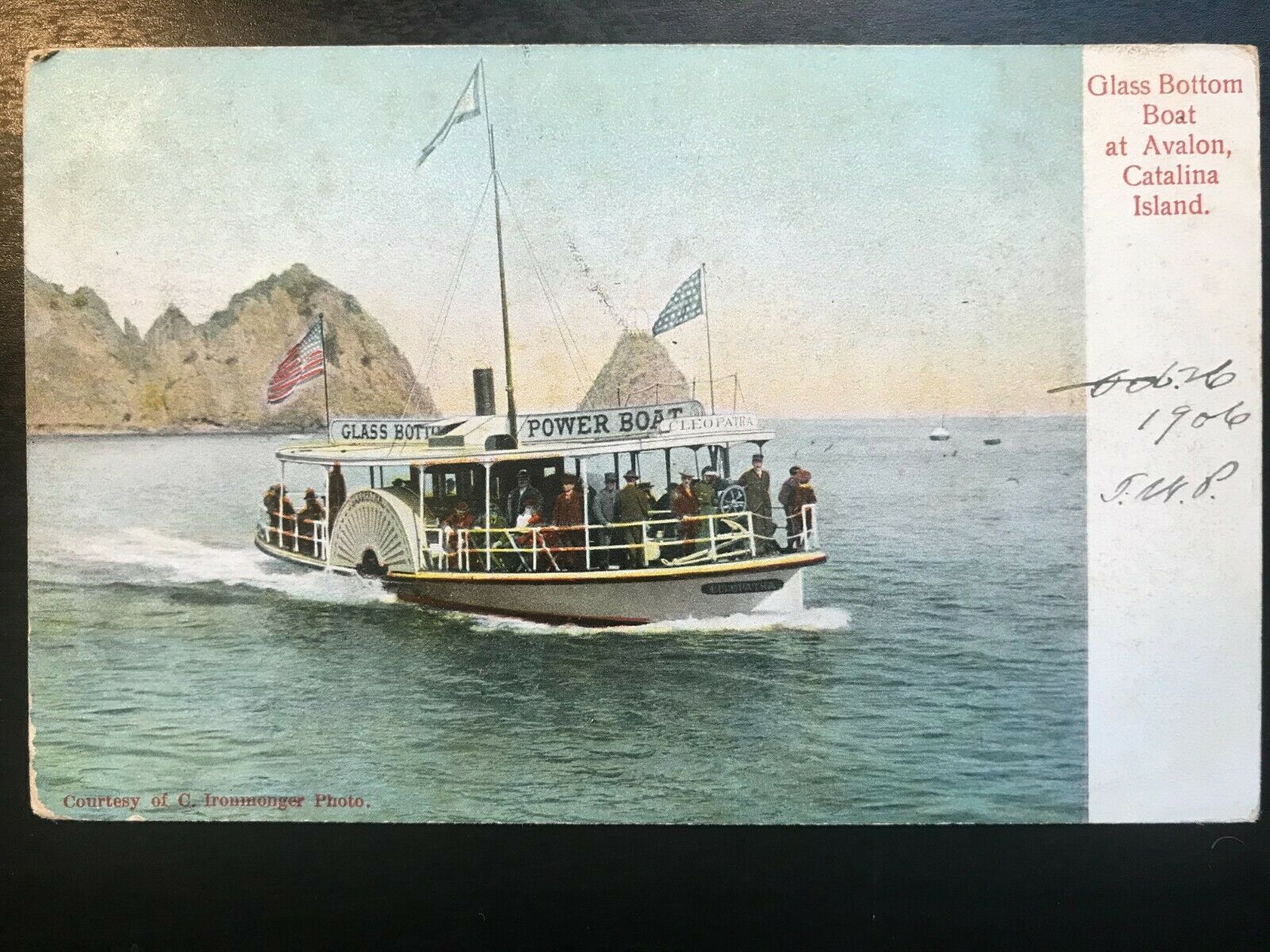 Vintage Postcard 1906 Glass Bottom Boat Avalon Catalina Island California United States
