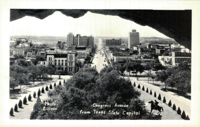 USA Texas Austin Congress Avenue from Texas State Capitol RPPC 05.60