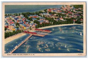 c1950's Boats & Ships Scene, Manly From The Air Sydney N.S.W. Australia Postcard