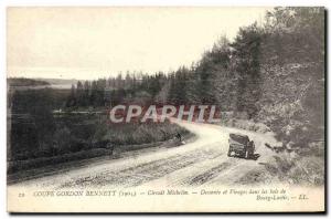 Postcard Old Automobile Gordon Bennett Cup 1905 circuit Michelin Downhill and...