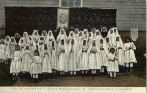 chile, Quilakahuin Indian Mission Station, First Communicants (1910s) Postcard 2