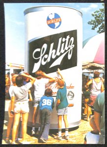 Schlitz Beer  SUPER CAN 11'4 Diameter 6' Circumference Postcard