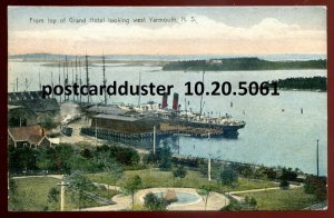 h2601 - YARMOUTH NS Postcard 1907 Harbor View. Steamer by Davis