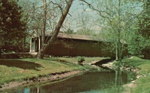 Indiana IND, Vermont Covered Bridge Over Kokomo Creek Highland Park, Postcard