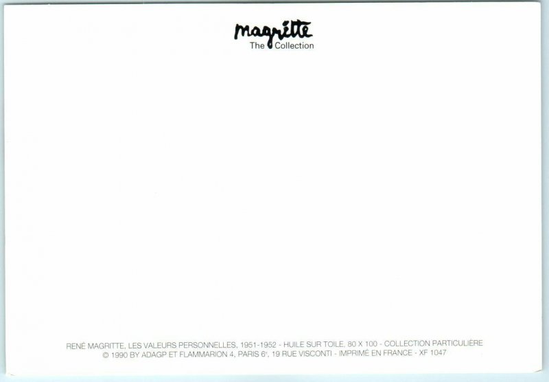 Postcard - Personal Values By René Magritte 