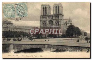 Old Postcard Paris Notre Dame and the Pont