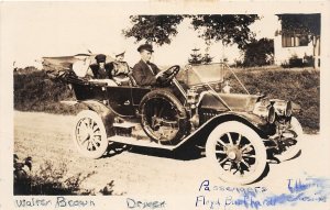 J7/ Illinois RPPC Postcard c1920 Automobile Passenger Burkhardt184