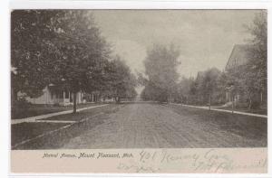 Normal Avenue Mt Pleasant Michigan 1907 postcard