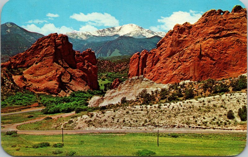 Vtg Pikes Peak and the Gateway to the Garden of the Gods Colorado CO Postcard