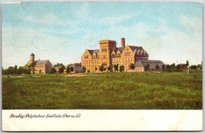 1908 Bradley Polytechnic Institute Peoria Illinois Huge Grounds Posted Postcard