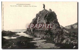 Old Postcard Les Sables D & # 39Olonne To wells & # 39Enfer the Sugar loaf Roche