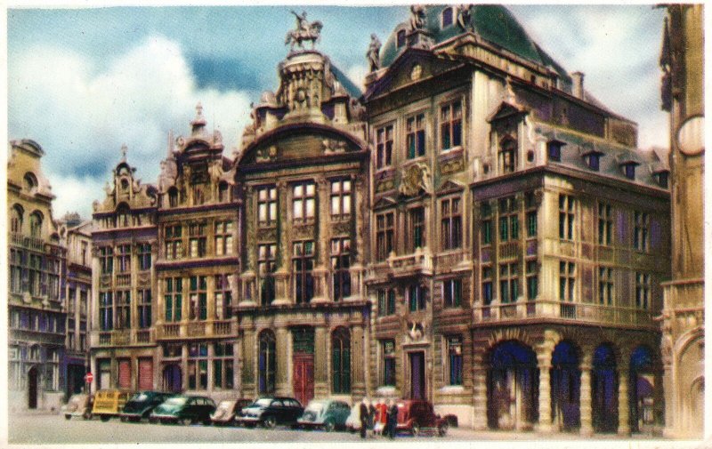 Vintage Postcard Grand Place Grote Markt Central Square of Brussels Belgium