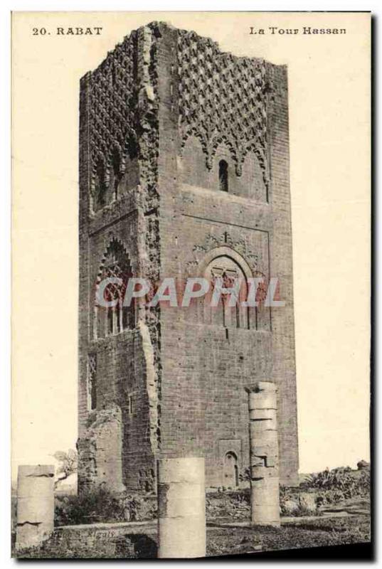 VINTAGE POSTCARD Rabat the Tower Hassan