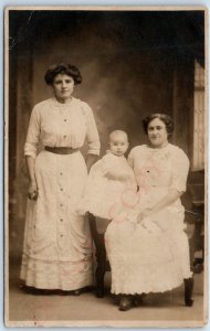 c1910s Reading PA Cute Young Mother & Child Grandmother Real Photo PC Fritz A123