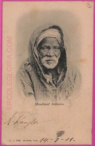 ag3947 - TUNISIA - VINTAGE POSTCARD - 1901 - Bedouin beggar-