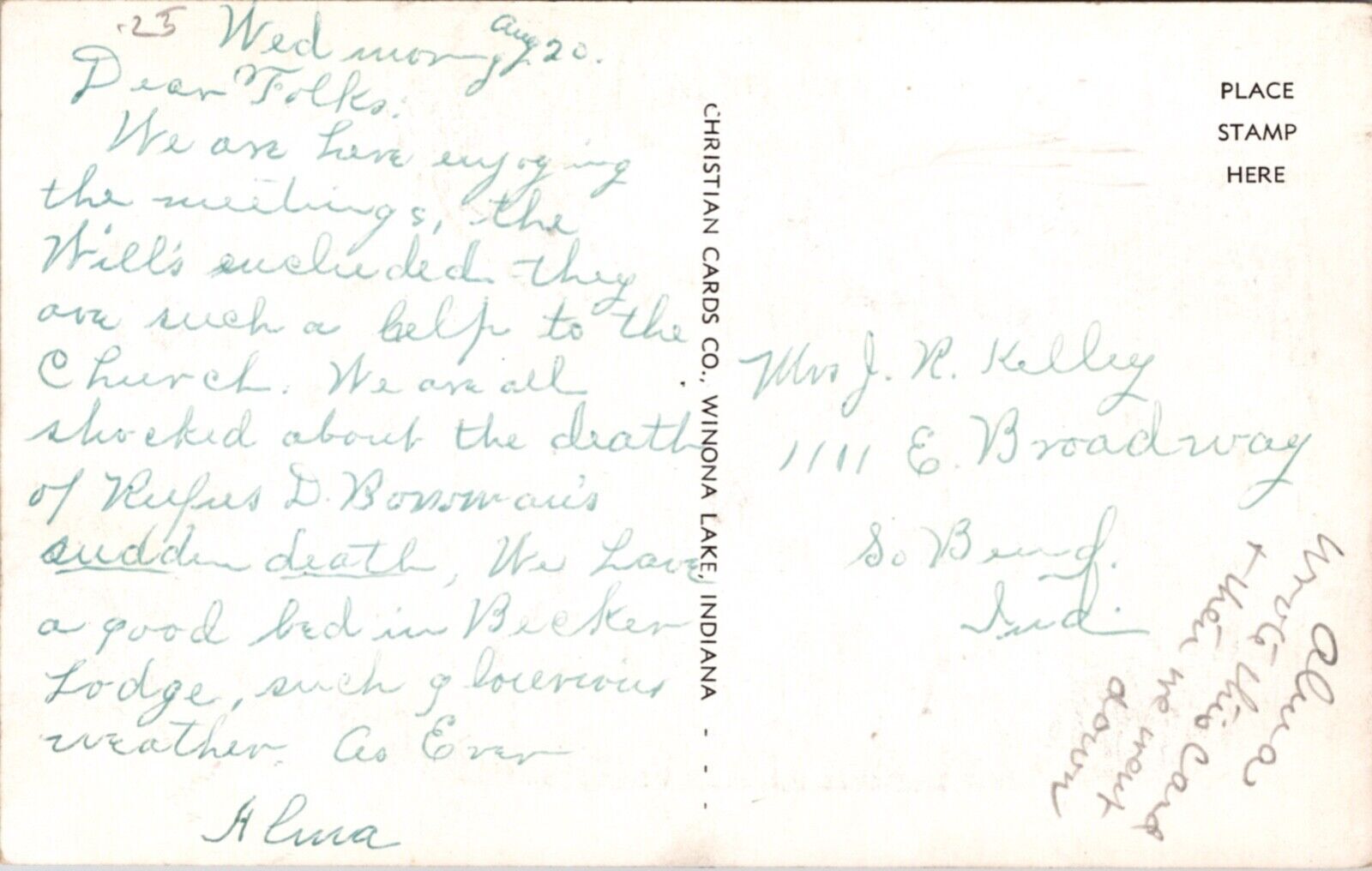 Postcard Multiple Views Camp Alexander Mack in Milford, Indiana