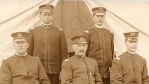 RPPC WV Clarksburg West Virginia Army Soldiers Real Photo Postcard