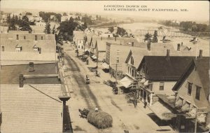 Fort Fairfield ME Nice Birdseye View of Main St. c1910 Real Photo Postcard