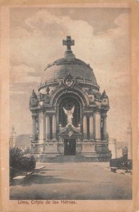 CRIPTA DE LOS HEROES LIMA PERU POSTCARD (c. 1909)