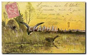Old Postcard Hunting Ducks