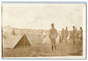 c1910's WW1 Military Army Camp European Front RPPC Photo Antique Postcard