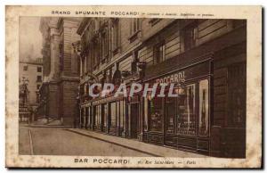 Old Postcard Italian Restaurant Bar Poccardi 36 rue Saint MArc Paris Restaurant