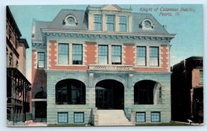 PEORIA, IL Illinois ~ KNIGHTS of COLUMBUS Building  c1910s Fraternal Postcard