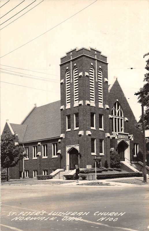 J39/ Norwalk Ohio RPPC Postcard c1950s St Peter's Lutheran Church  326