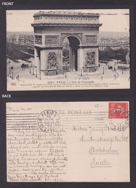FRANCE, Postcard RPPC, Paris, Arc de Triomphe