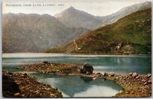 Snowdon From Llyn Llydau Caernarfon Wales United Kingdom Mountain River Postcard