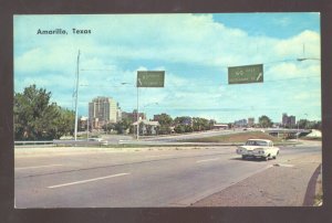 AMARILLO TEXAS 1960 CHEVY IMPALA STREET SCENE VINTAGE POSTCARD