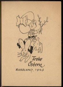 3rd Reich Germany 1943 Russia Ostern Easter Card FELDPOST Cover USED 100524