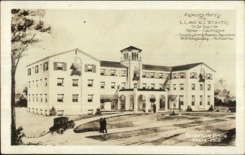 Yreka CA Proposed Hotel Ackerman Used 1924 Real Photo Postcard