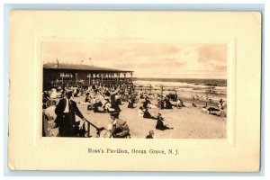 1913 Ross's Pavilion Bathing Beach Ocean Grove New Jersey NJ Antique Postcard 