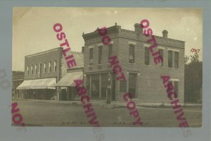 New Albin IOWA RPPC 1911 MAIN STREET nr Waukon Lansing Dorchester Decorah NE IA