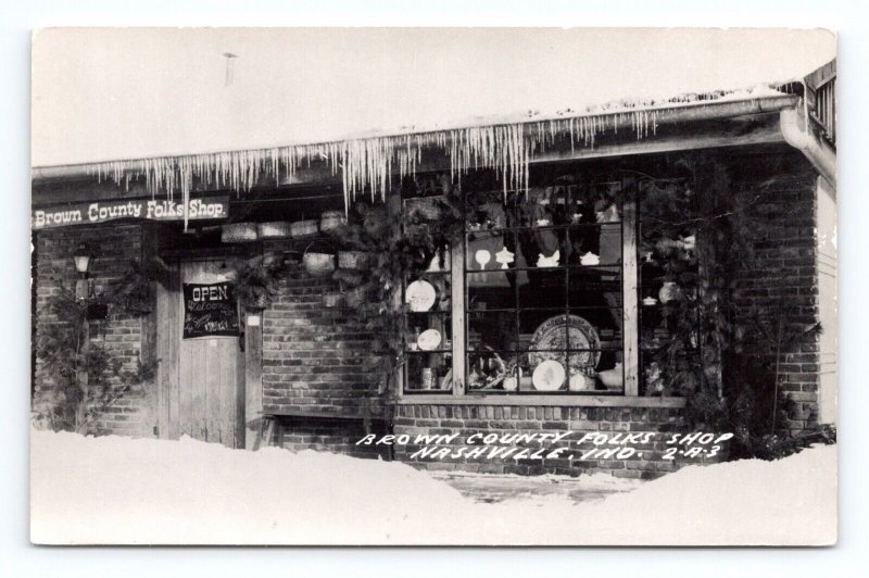 RPPC Brown County Folk Shop Nashville Indiana IN UNP Postcard C18