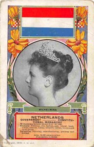 Queen Wilhelmina Dutch Royalty Netherlands 1910 postcard