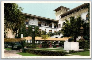 Pasadena California c1910 Postcard Entrance To Hotel Maryland