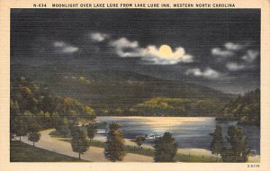 Moonlight over Lake Lure from Lake Lure Inn Western North Carolina, North Car...
