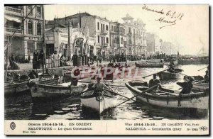 Old Postcard Thessaloniki Constantin Quai Charter