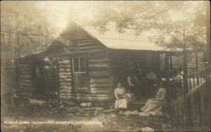 Goffstown NH Uncanoonuc Mountain Log Cabin c1910 Real Photo Postcard