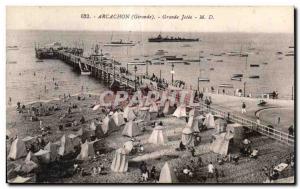 Old Postcard Arcachon Great pier