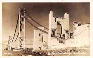 Golden Gate Bridge Construction San Francisco California Real Photo postcard