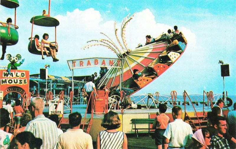 Seaside Heights NJ Casino Pier Amusements Speedy Trabant Postcard