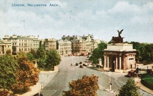Vintage Postcard 1952 Wellington Arch Green Park Constitution Arch London UK