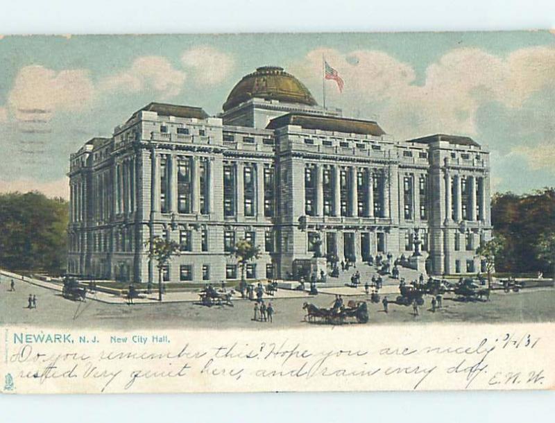 Pre-1907 Very Early View CITY HALL Newark New Jersey NJ A3295